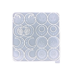 (7BDF) Прозрачный морозный бирюзовый Змея/луна/кристалл DIY силиконовые формы для подвесок, формы для литья смолы, для уф-смолы, изготовление ювелирных изделий из эпоксидной смолы, призрачный белый, 208x202x5 мм