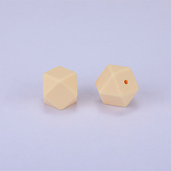 Mocassin Perles de silicone hexagonales, perles à mâcher pour les jouets de dentition, Diy soins infirmiers colliers faisant, mocassin, 23x17.5x23mm, Trou: 2.5mm