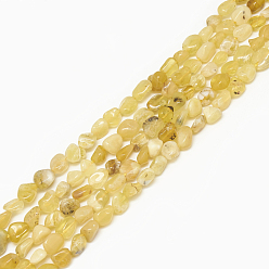 Opale Jaune Jaunes naturelles perles d'opale brins, pierre tombée, nuggets, 4~15x4~8x3~7mm, Trou: 1mm, Environ 40~70 pcs/chapelet, 15.7 pouce