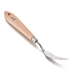Bois Solide Acier inoxydable peintures palette grattoir spatule couteaux, avec manche en hêtre, pour les outils de lame de couteau de peinture de gouache d'huile d'artiste, burlywood, 190x22x21 mm, couteau: 53x11 mm
