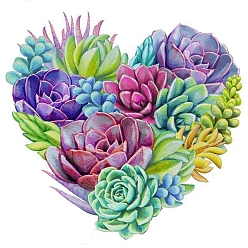 Other Plants 5D Diamond Painting Kits for Adult Beginners, DIY Full Round Drill Picture Art, Rhinestone Gem Paint Kits for Home Wall Decor, Succulent Plant, 300x300mm