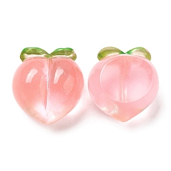 Peach Cabujones de resina transparente semiestereoscópicos, fruta, melocotón, 18x17x13 mm