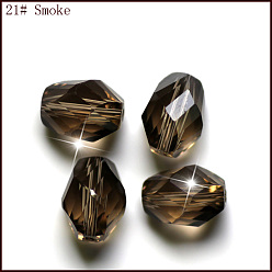 Серый Имитация Австрийские кристаллические шарики, класс AAA, граненые, двухконусные, серые, 10x13 мм, отверстие : 0.9~1 мм