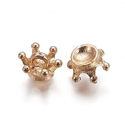 Doré  Bails de pendentif de chapeau de perle d'alliage, pour les pendants de couverture de bulle de verre de globe, couronne, or, 9.5x5.5mm, trou: 1.8 mm, plateau: 6 mm