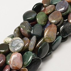 Agate Indienne Pépites naturelles agate indiennes brins de perles, 22~30x15~22x5~6mm, Trou: 1mm, Environ 10~13 pcs/chapelet, 15.7 pouce