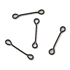 Electrophoresis Black 316 Surgical Stainless Steel Eye Pins, Double Sided Eye Pins, Electrophoresis Black, 24 Gauge, 20x3.5x0.5mm, Hole: 2.4X1.8mm