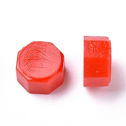 Roja Sellado de partículas de cera, para sello de sello retro, octágono, rojo, 9 mm, sobre 1500 unidades / 500 g