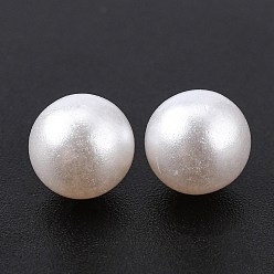 White ABS Plastic Imitation Pearl Round Beads, Dyed, No Hole, White, 8mm, about 1500pcs/bag