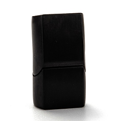 Noir 304 fermoirs magnétiques en acier inoxydable avec extrémités à coller, rectangle, électrophorèse noir, 23.5x13.5mm, Trou: 6.5x11.5mm