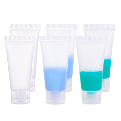 Clear 20ml Matte PE Plastic Refillable Flip Top Cap Bottles, with PP Plastic Screw Lids, Clear, 82x39x24mm, Capacity: 20ml