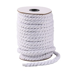 White 3-Ply Macrame Cotton Cord, Twisted Cotton Rope, for Wall Hanging, Plant Hangers, Crafts and Wedding Decorations, White, 12mm, about 21.87~24.05 yards(20~22m)/roll