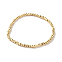 Doré  316 bracelets extensibles à perles rondes en acier inoxydable chirurgical, or, diamètre intérieur: 2 pouce (5.2 cm), large: 3 mm