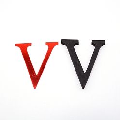 Letter V Sticker mural miroir acrylique creatcabin, avec mousse eva, alphabet, letter.v, mousse: 100x90x10.5 mm, 100x90x1mm