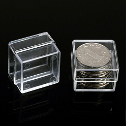 Clear Polystyrene(PS) Plastic Bead Containers, Cube, Clear, 3x3x2.2cm