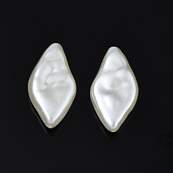 Marfil Cuentas de perlas de imitación de plástico abs, rombo, blanco cremoso, 17.5x9.5x4 mm, agujero: 1 mm, Sobre 1500 unidades / 500 g