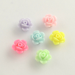 Mixed Color Opaque Acrylic Beads, Flower, Mixed Color, 13x8mm, Hole: 2mm, about 1130pcs/500g