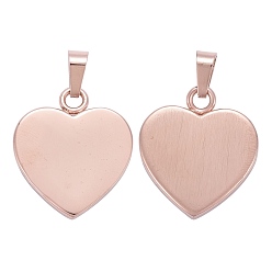 Rose Gold Fashionable 304 Stainless Steel Stamping Blank Tag Pendants, Heart, Rose Gold, 23~25x22x4mm, Hole: 3x6mm