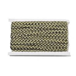 Kaki Clair Bordure en dentelle ondulée en polyester, pour rideau, décoration textile pour la maison, kaki clair, 1/2 pouces (11.5 mm)