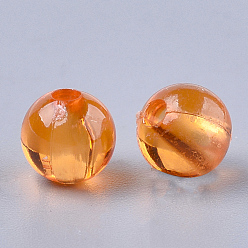 Orange Foncé Perles en plastique transparentes, ronde, orange foncé, 6x5.5mm, trou: 1.8 mm, environ 5000 pcs / 500 g
