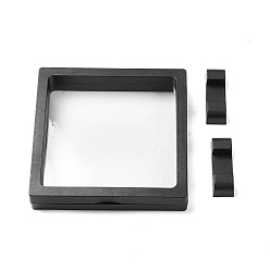 Noir Supports de cadre en plastique, avec membrane transparente, 3 d Présentoir à cadre flottant, boîte d'affichage de pièce de monnaie, noir, 11x11.5x2 cm