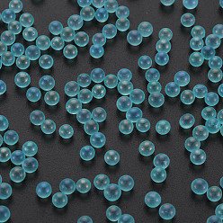 Sky Blue DIY 3D Nail Art Decoration Mini Glass Beads, Tiny Caviar Nail Beads, AB Color Plated, Round, Sky Blue, 3.5mm, about 450g/bag