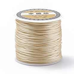 Light Khaki Nylon Thread, Rattail Satin Cord, Light Khaki, about 1mm, about 76.55 yards(70m)/roll
