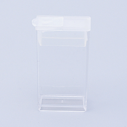 Clear Plastic Bead Containers, Flip Top Bead Storage, For Seed Beads Storage Box, Rectangle, Clear, 5x2.7x1.2cm, Hole: 9x10mm, Capacity: 10ml(0.34fl. oz)