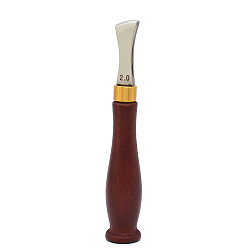 Нержавеющая Сталь Цвет Инструмент для прессования кромки кожи из нержавеющей стали, с деревянной ручкой, цвет нержавеющей стали, 15.5x2.5 см, канавка: 2 мм