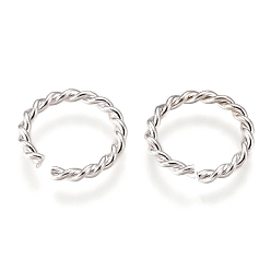 Silver 304 Stainless Steel Jump Rings, Open Jump Rings, Twisted, Silver, 12x1.5mm, Inner Diameter: 9mm