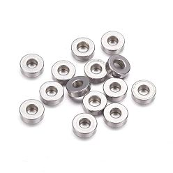 Stainless Steel Color 304 Stainless Steel Spacer Beads, Flat Round, Stainless Steel Color, 7x2mm, Hole: 2.7mm
