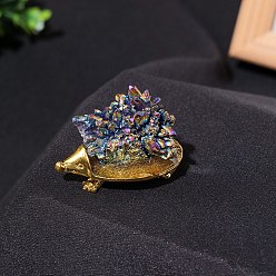 Gemstone Гальваническое украшение дисплея драгоценного камня, украшения из энергетического камня рейки, еж, 45 мм