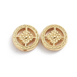 Golden Alloy Beads, Long-Lasting Plated, Flat Round, Golden, 12.5x3mm, Hole: 1.4mm