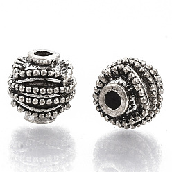 Argent Antique Perles en alliage de style tibétain, sans cadmium et sans plomb, pomme de pin, argent antique, 10x10mm, trou: 2.5 mm, environ 350 pcs / 1000 g