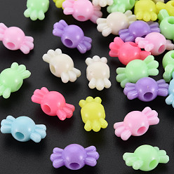 Mixed Color Opaque Acrylic Beads, Candy, Mixed Color, 16x8x8.5mm, Hole: 3mm, about 1300pcs/500g