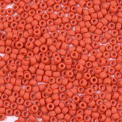 (50F) Opaque Frost Sunset Orange TOHO Round Seed Beads, Japanese Seed Beads, (50F) Opaque Frost Sunset Orange, 11/0, 2.2mm, Hole: 0.8mm, about 5555pcs/50g