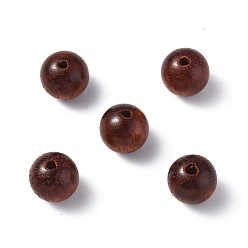 Коричневый Деревянные бусины, неокрашенными, круглые, коричневые, 8 мм, отверстие : 1.6 мм