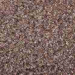 Chameau Perles de rocaille cylindriques, taille uniforme, couleurs transparentes arc, chameau, 2x1.3~1.5mm, Trou: 0.8~1mm, environ 80000 pcs / sachet , 450 g / sac