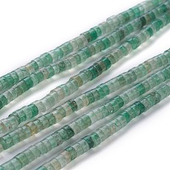 Quartz Fraise Brins de perles de quartz vert naturel, perles heishi, Plat rond / disque, 4~4.5x2.5mm, Trou: 0.7mm, Environ 167 pcs/chapelet, 15.43 pouce (39.2 cm)