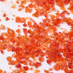 Rouge Orange Coe 85 verre fusible de taille moyenne fritte fine, pour les œuvres d'art en verre fondu créatives de bricolage, rouge-orange, 1.2~2.7mm, environ 30 g /sachet 