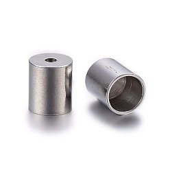 Stainless Steel Color 304 Stainless Steel Cord Ends, End Caps, Column, Stainless Steel Color, 6x5mm, Hole: 1.5mm, Inner Diameter: 4mm
