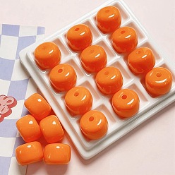 Dark Orange Spray Painted Plastic Beads, Barrel, Dark Orange, 20x14mm