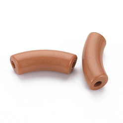 Chocolate Opaque Acrylic Beads, Curved Tube, Chocolate, 36x13.5x11.5mm, Hole: 4mm, about 148pcs/500g
