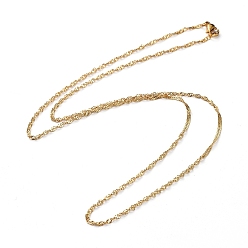 Golden 304 Stainless Steel Singapore Chain Necklaces, Water Wave Chain Necklaces, with Lobster Claw Clasps, Golden, 23.03 inch(58.5cm)