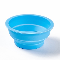Deep Sky Blue Portable Collapsible Watercolor Paint Brush Washing Water Cup, Foldable Painting Pen Cleaning Bucket, Pigment Mixing Cup, Deep Sky Blue, 9.9x4.4cm, Inner Diameter: 8.65cm