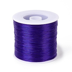 Midnight Blue 400M Flat Elastic Crystal String, Elastic Beading Thread, for Stretch Bracelet Making, Midnight Blue, 0.2mm, 1mm wide, about 446.81 Yards(400m)/Roll