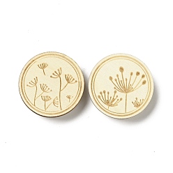 Flower Wood Magnetic Needle Pin, Magnetic Catcher Holder, Flat Round, for Cross Stitch Tool Supplies, Dandelion Pattern, 100x60x8mm, 2pcs/bag