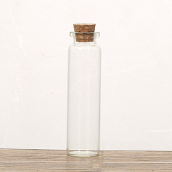 Claro Adorno de botellas de corcho de vidrio, vaso vacío deseando botellas, columna, Claro, 2.2x8 cm, capacidad: 20 ml (0.68 fl. oz)