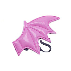 Rose Chaud Accessoires d'ornement ailes maléfiques en simili cuir, pour les accessoires de cheveux bricolage, vêtements à thème halloween, droite, rose chaud, 35x60mm