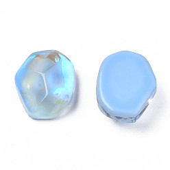 Sapphire Glass Rhinestone Cabochons, Nail Art Decoration Accessories, Nuggets, Sapphire, 10x8x3.5mm