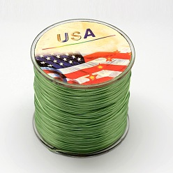 Verde Cuerda de cristal elástica plana, hilo de cuentas elástico, para hacer la pulsera elástica, verde, 0.6 mm, aproximadamente 328.08 yardas (300 m) / rollo